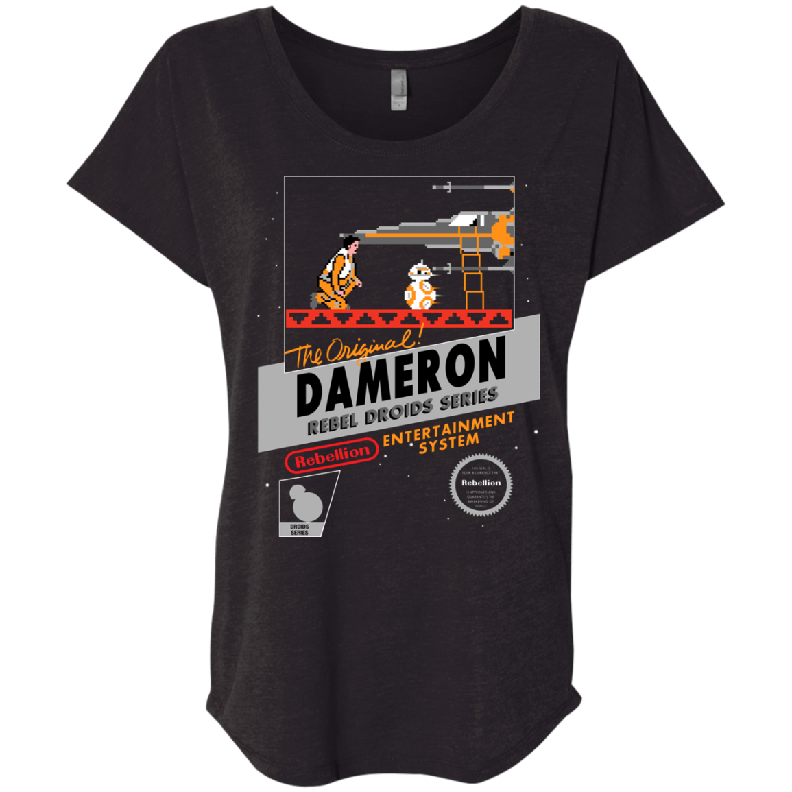 T-Shirts Vintage Black / X-Small NES 8Bit Dameron Triblend Dolman Sleeve