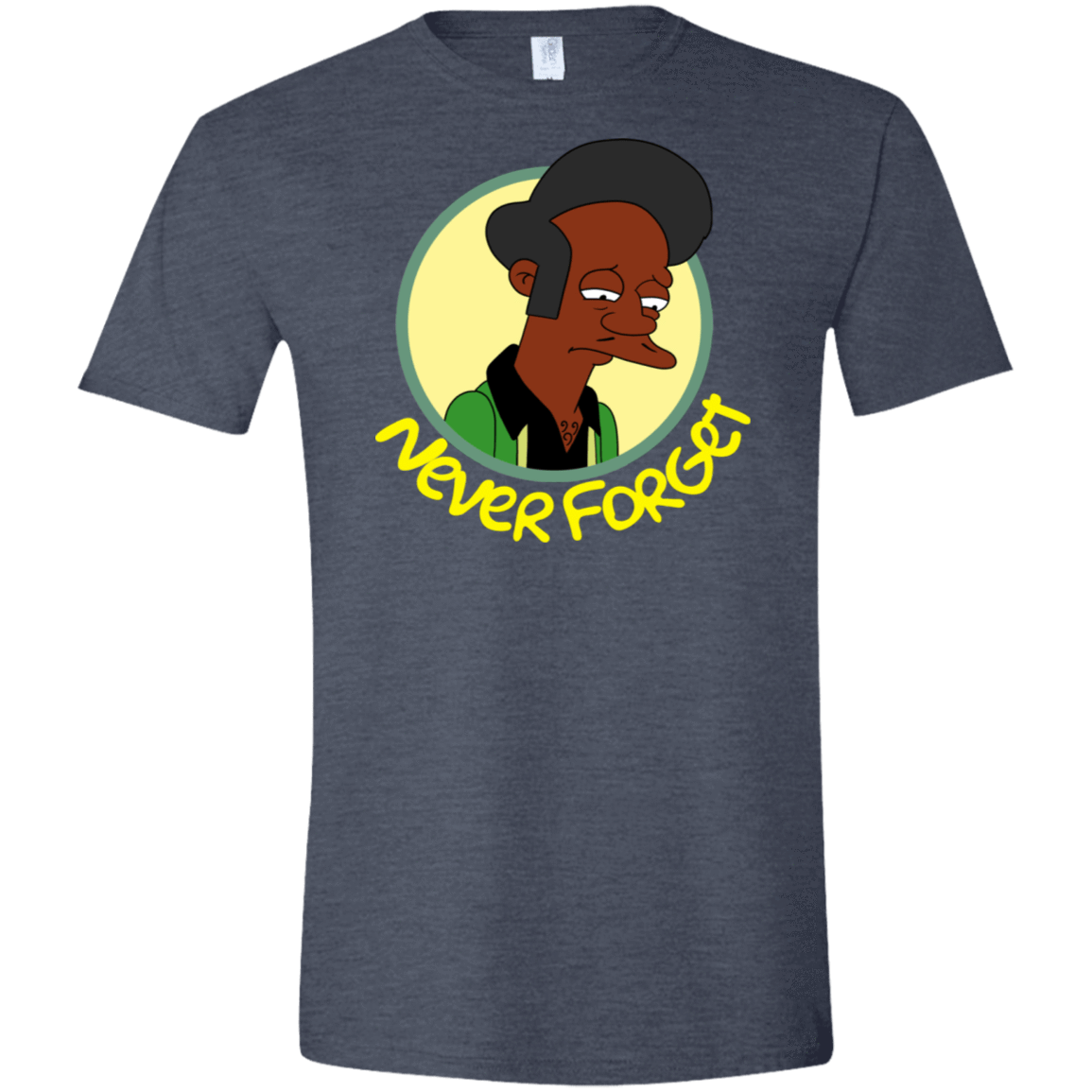 T-Shirts Heather Navy / S Never Forget Apu Men's Semi-Fitted Softstyle