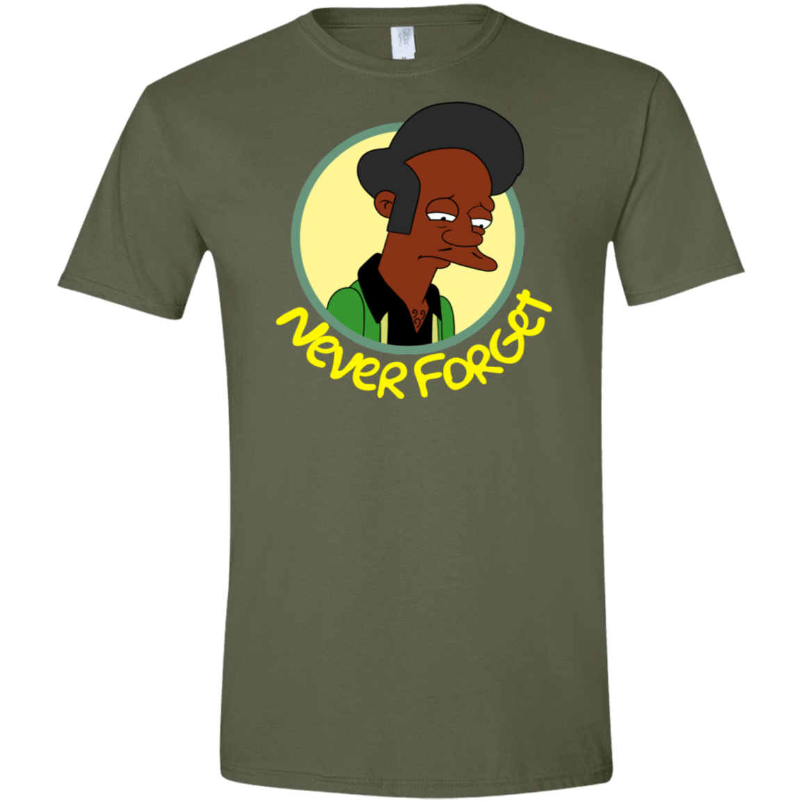 T-Shirts Military Green / S Never Forget Apu Men's Semi-Fitted Softstyle