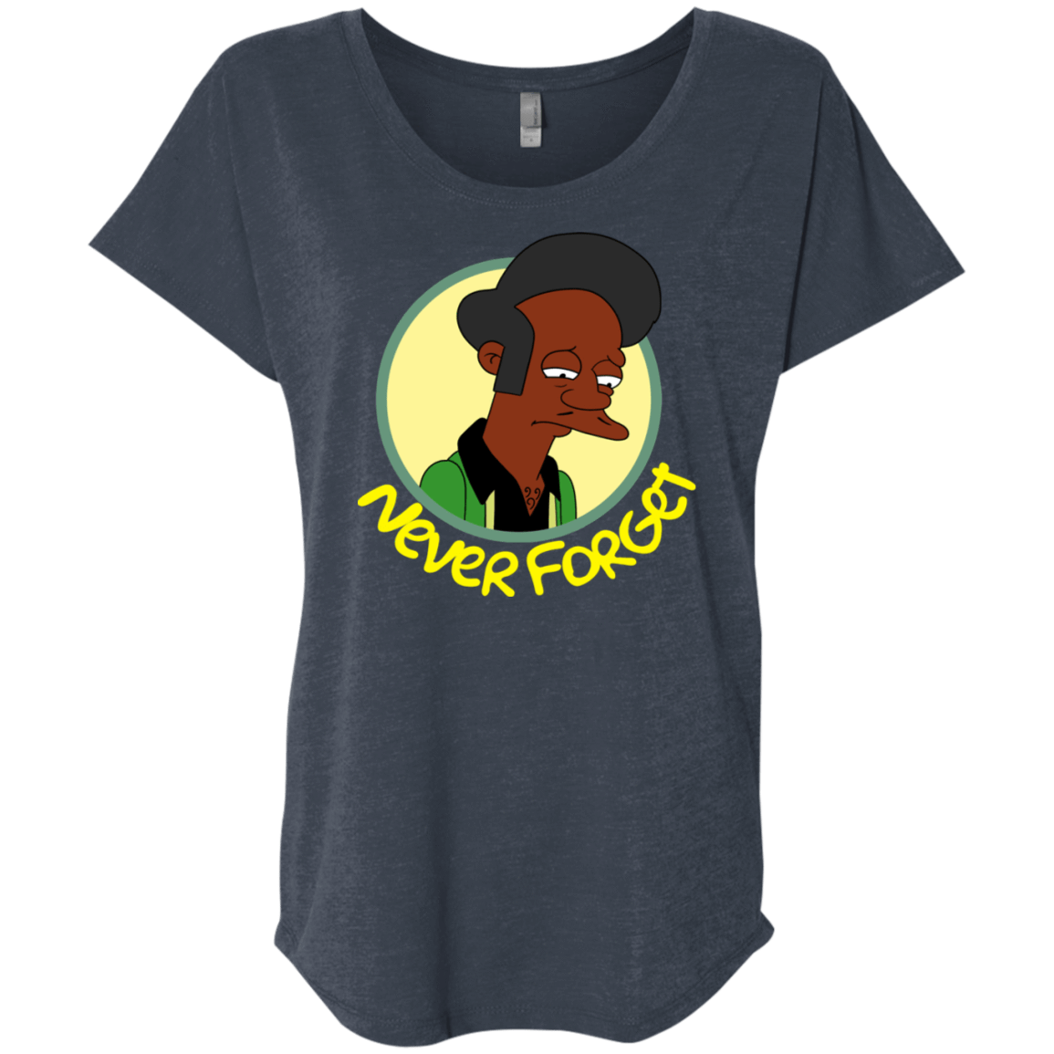 T-Shirts Vintage Navy / X-Small Never Forget Apu Triblend Dolman Sleeve