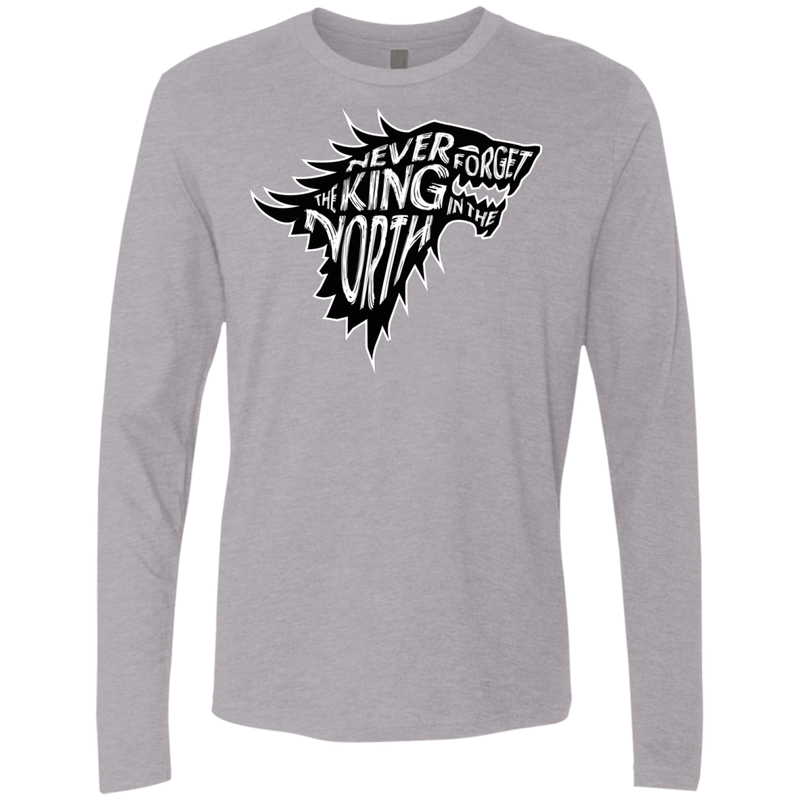 T-Shirts Heather Grey / S Never Forget The King In The North Men's Premium Long Sleeve