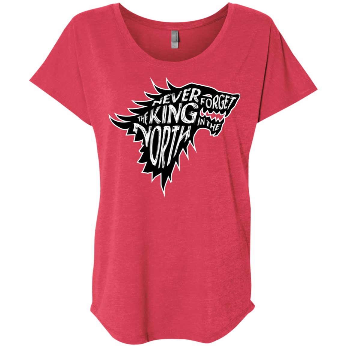 T-Shirts Vintage Red / X-Small Never Forget The King In The North Triblend Dolman Sleeve