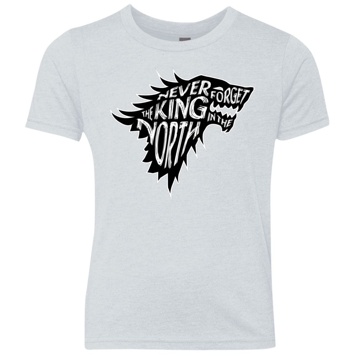 T-Shirts Heather White / YXS Never Forget The King In The North Youth Triblend T-Shirt