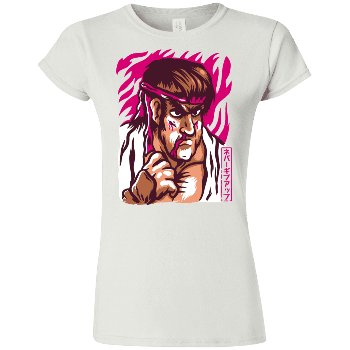 T-Shirts White / S Never Give Up Junior Slimmer-Fit T-Shirt