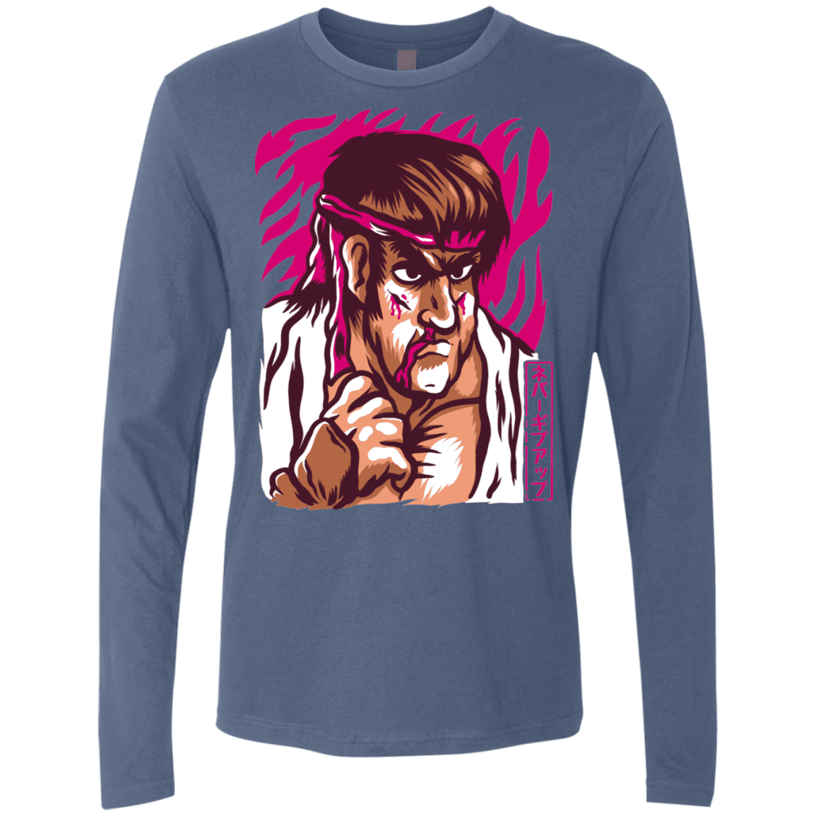 T-Shirts Indigo / S Never Give Up Men's Premium Long Sleeve