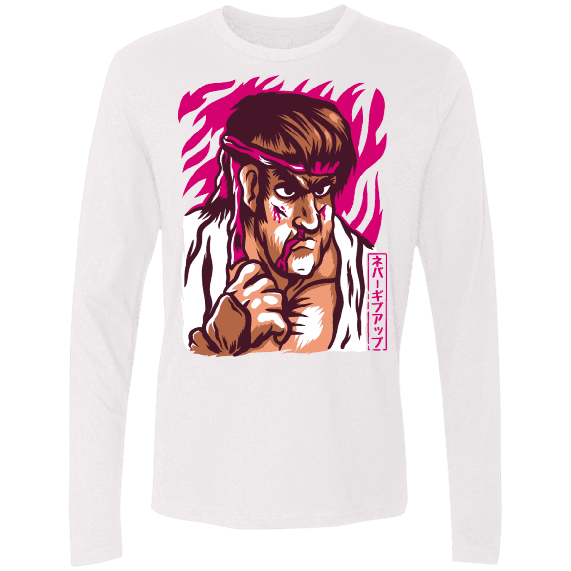 T-Shirts White / S Never Give Up Men's Premium Long Sleeve