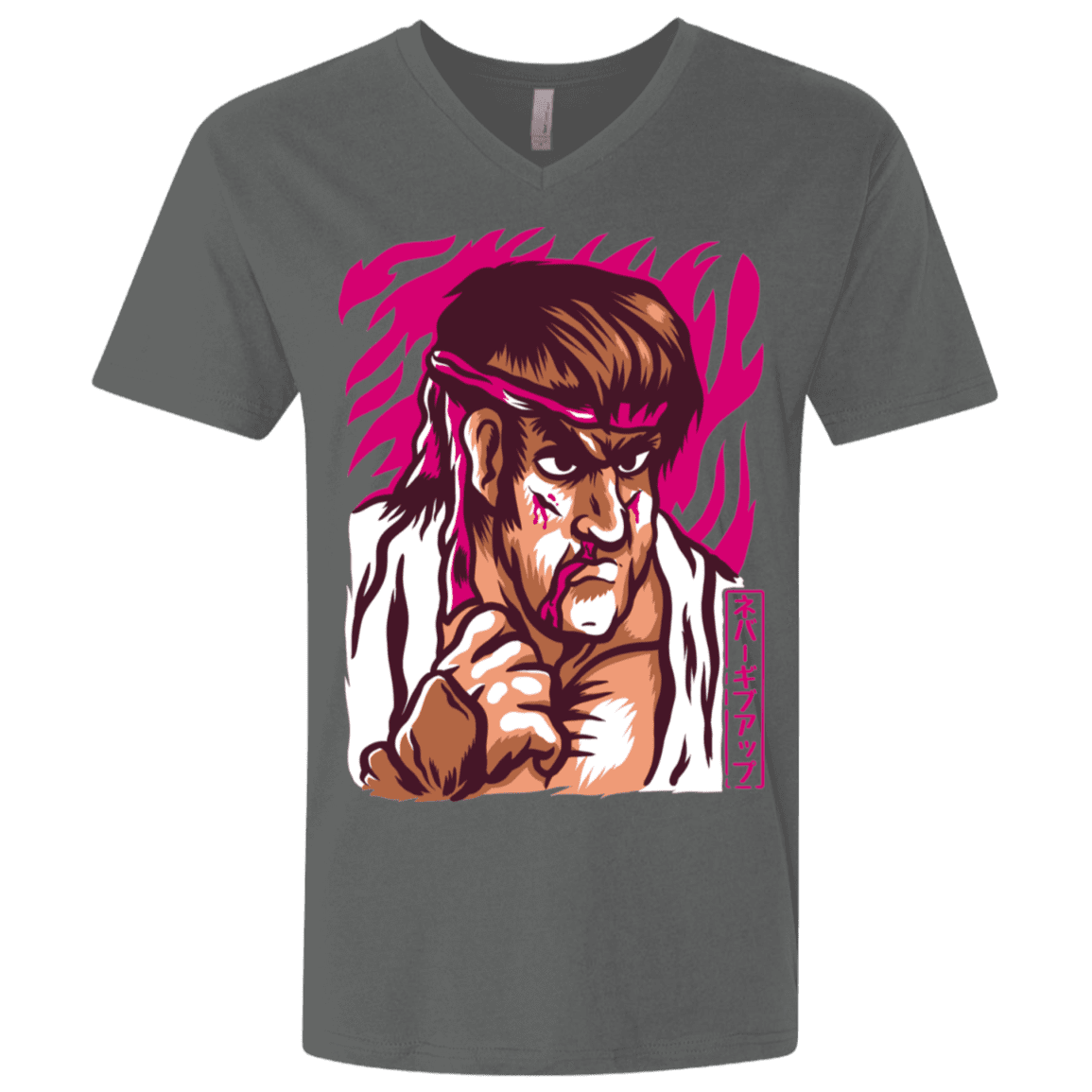 T-Shirts Heavy Metal / X-Small Never Give Up Men's Premium V-Neck
