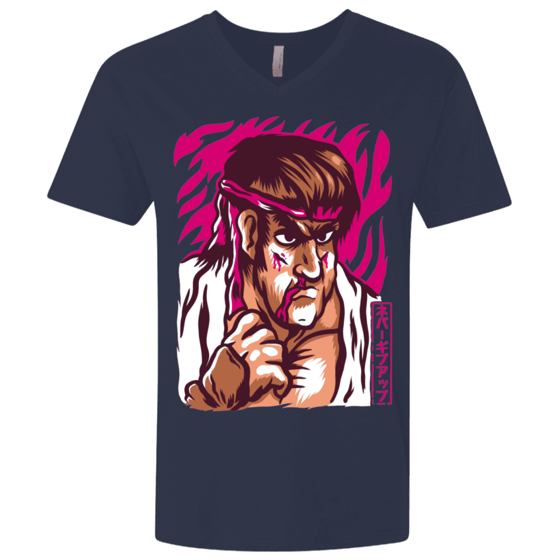 T-Shirts Midnight Navy / X-Small Never Give Up Men's Premium V-Neck