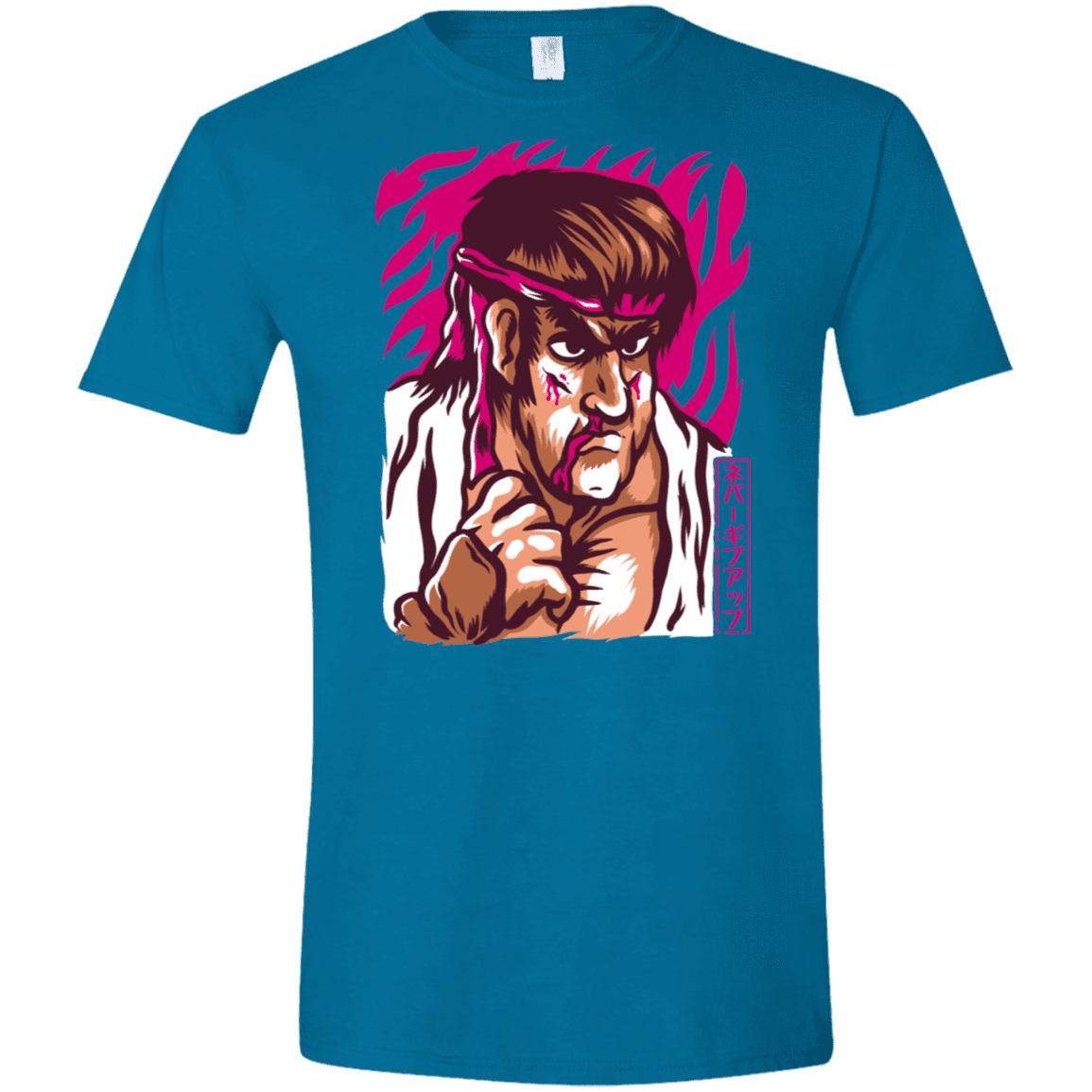 T-Shirts Antique Sapphire / S Never Give Up Men's Semi-Fitted Softstyle