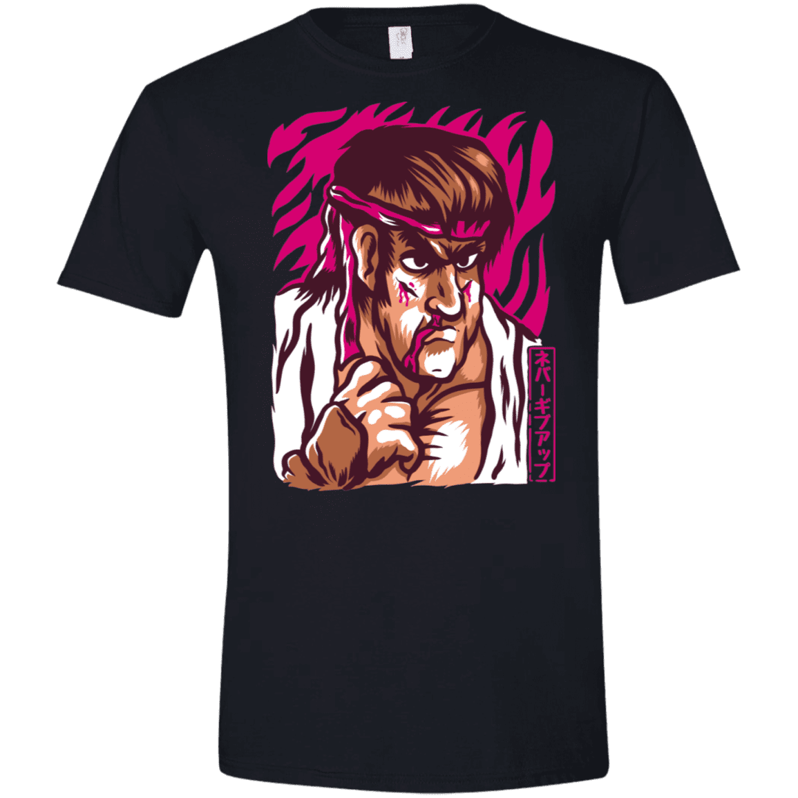 T-Shirts Black / X-Small Never Give Up Men's Semi-Fitted Softstyle