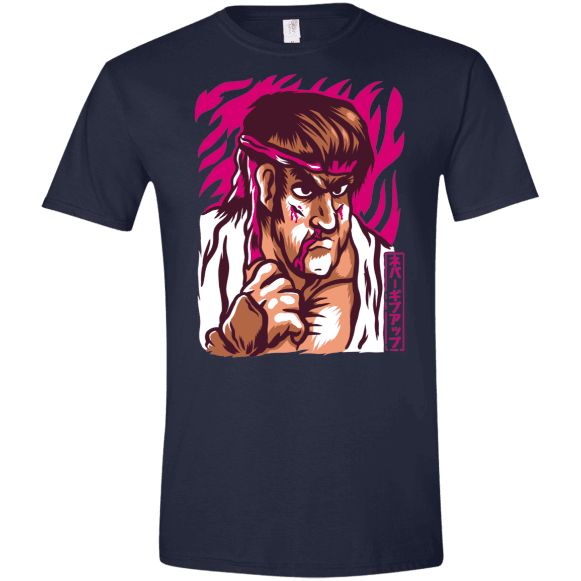 T-Shirts Navy / X-Small Never Give Up Men's Semi-Fitted Softstyle