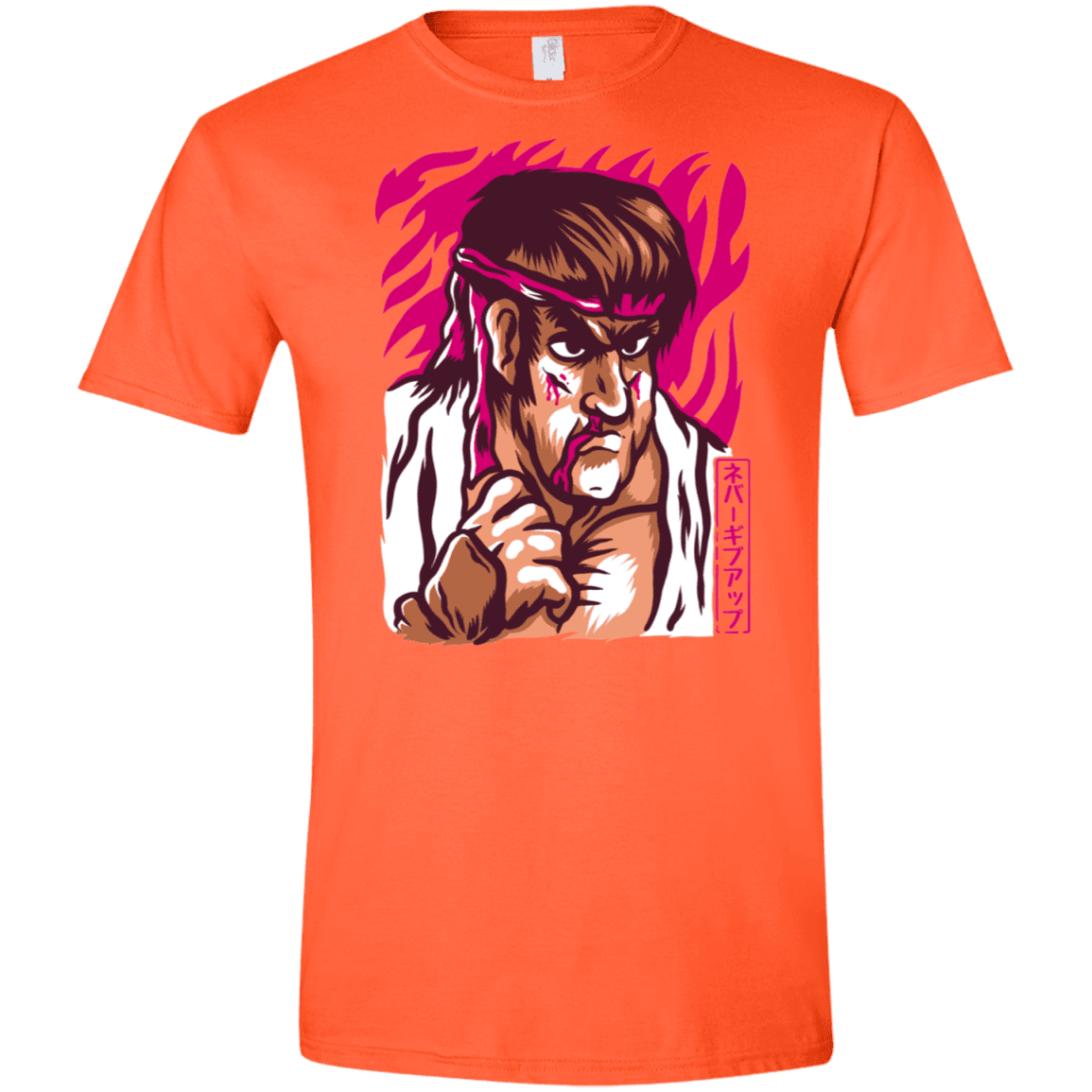 T-Shirts Orange / S Never Give Up Men's Semi-Fitted Softstyle