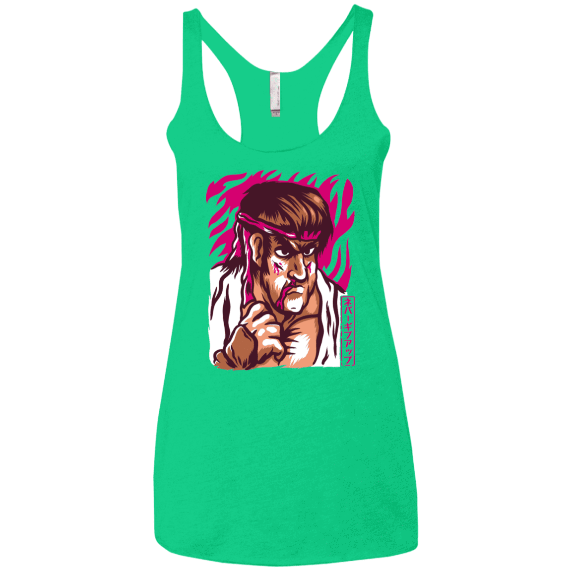 T-Shirts Envy / X-Small Never Give Up Women's Triblend Racerback Tank