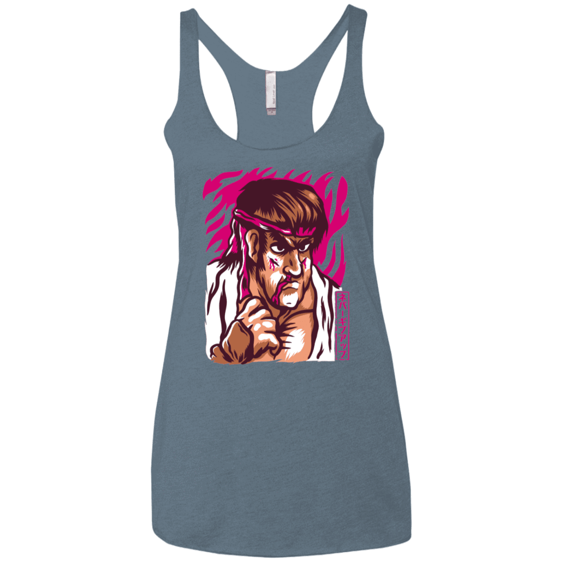 T-Shirts Indigo / X-Small Never Give Up Women's Triblend Racerback Tank