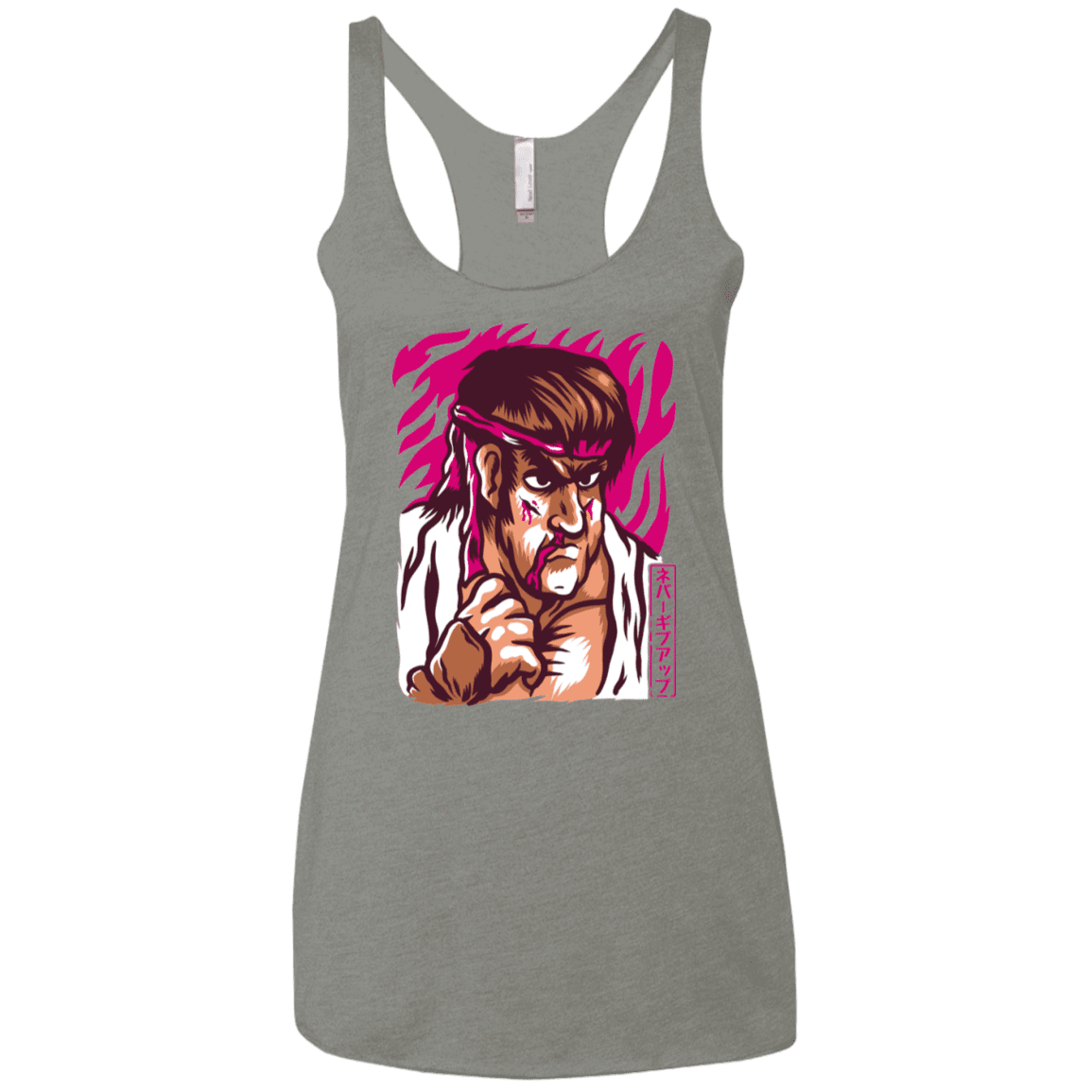 T-Shirts Venetian Grey / X-Small Never Give Up Women's Triblend Racerback Tank