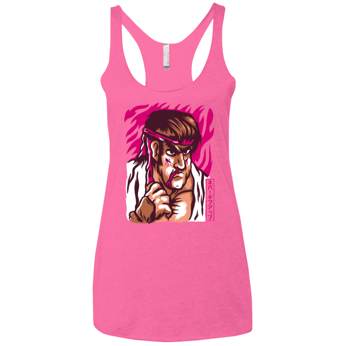T-Shirts Vintage Pink / X-Small Never Give Up Women's Triblend Racerback Tank