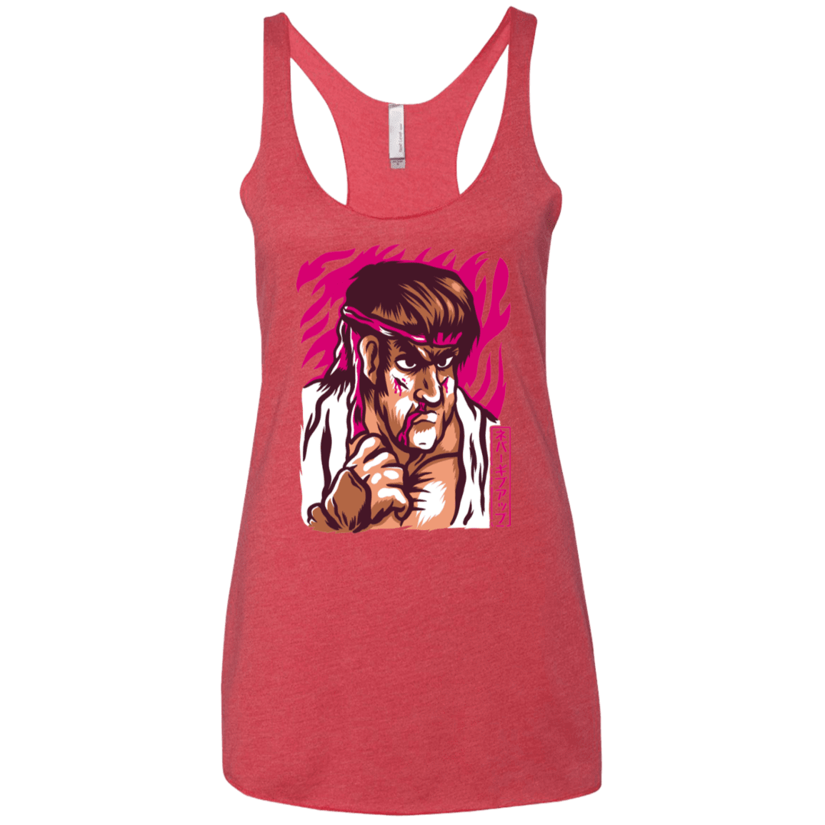 T-Shirts Vintage Red / X-Small Never Give Up Women's Triblend Racerback Tank