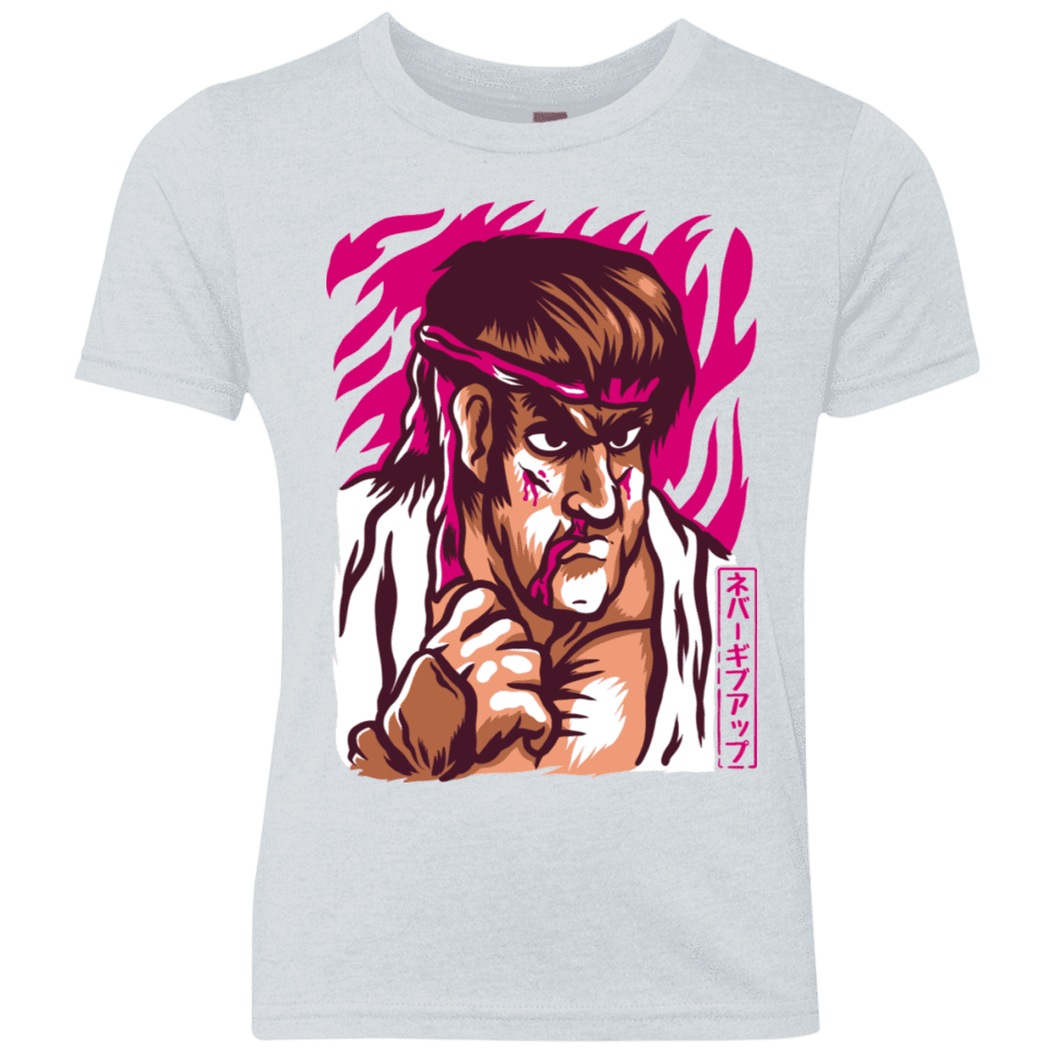 T-Shirts Heather White / YXS Never Give Up Youth Triblend T-Shirt