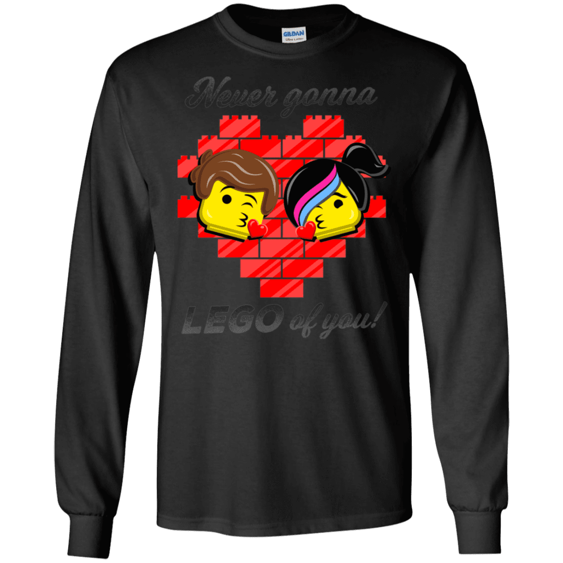 T-Shirts Black / S Never LEGO of You Men's Long Sleeve T-Shirt