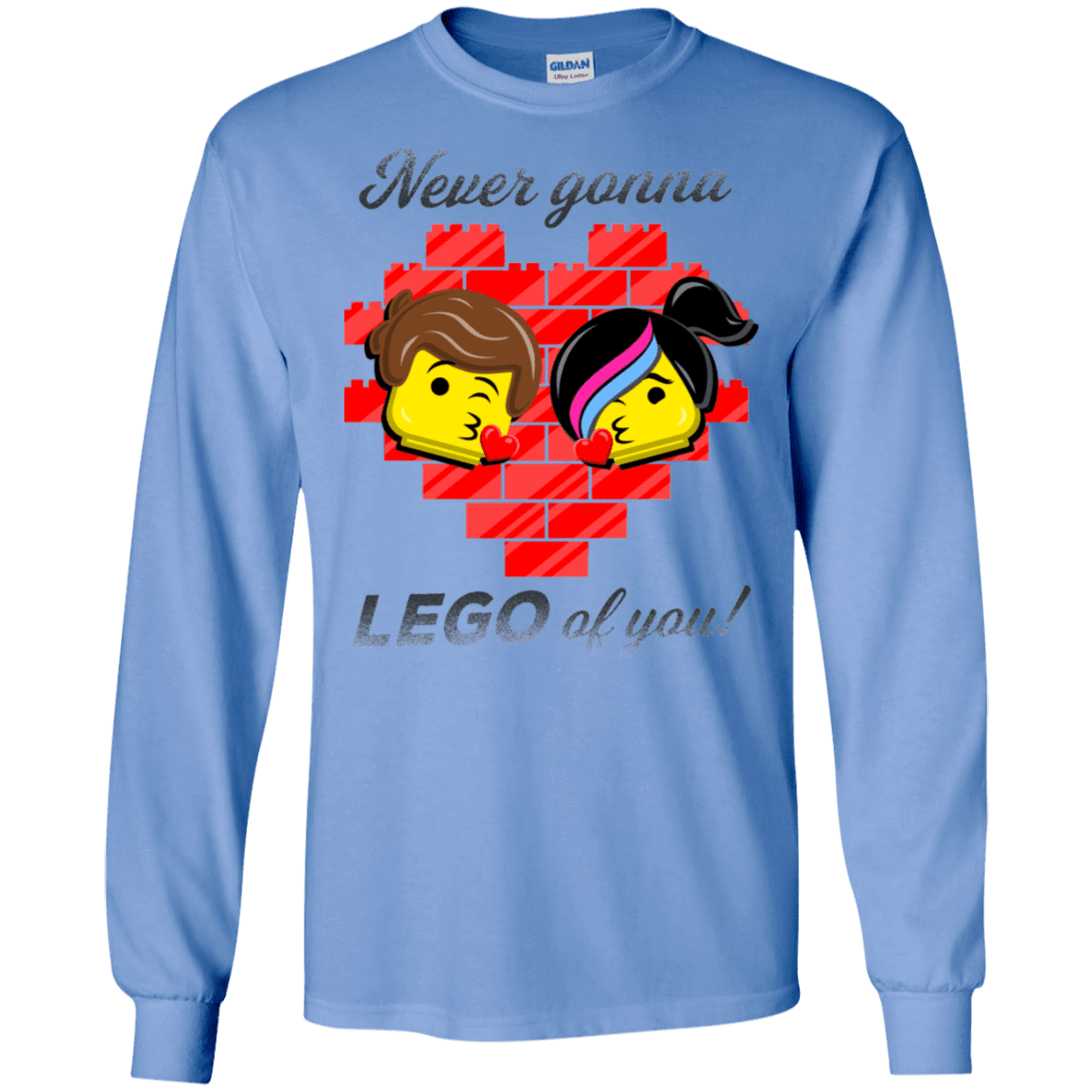 T-Shirts Carolina Blue / S Never LEGO of You Men's Long Sleeve T-Shirt