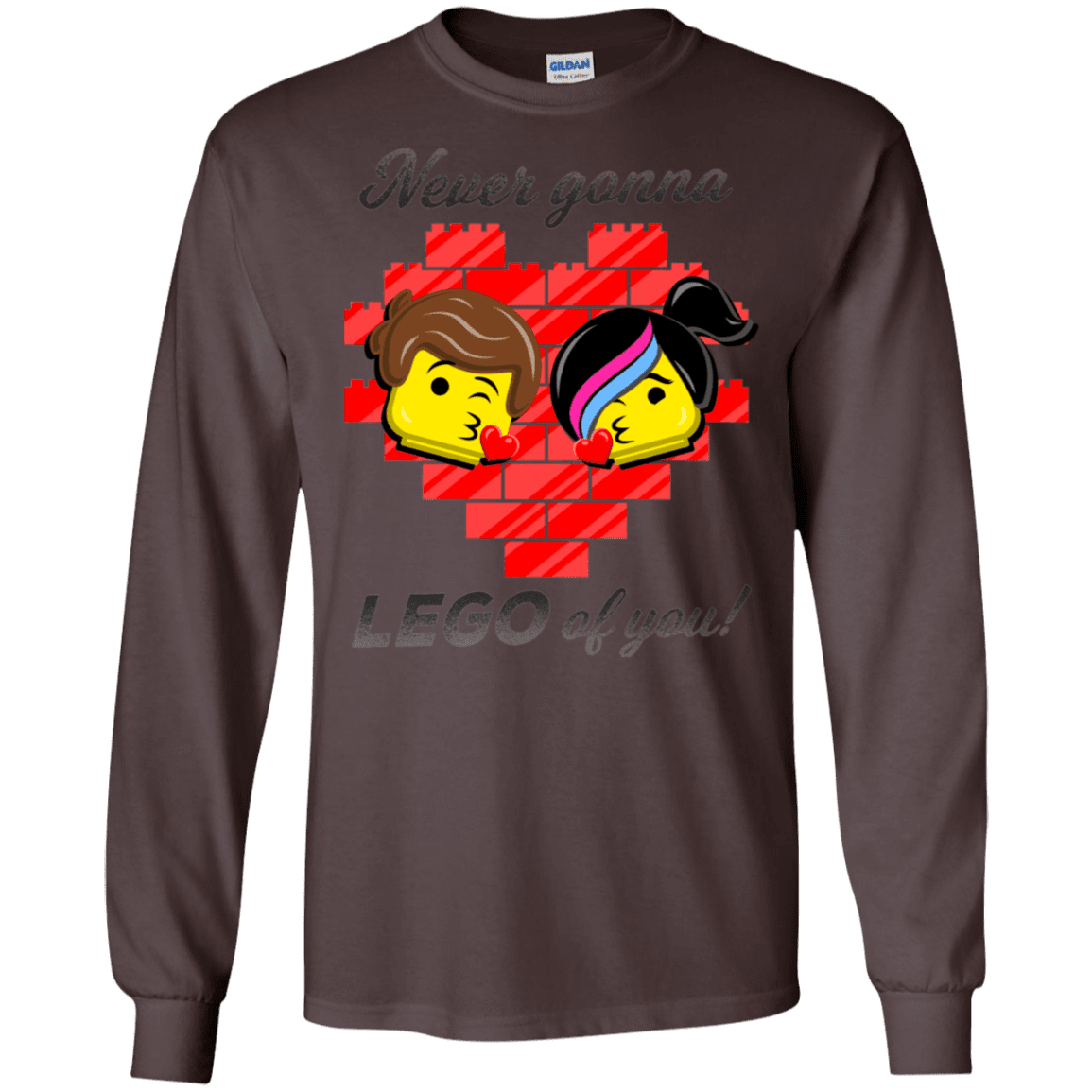 T-Shirts Dark Chocolate / S Never LEGO of You Men's Long Sleeve T-Shirt