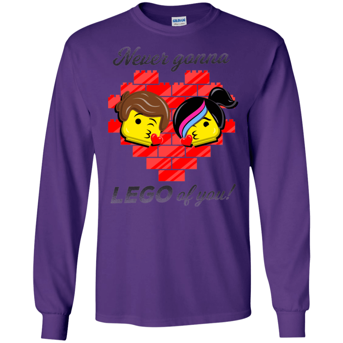 T-Shirts Purple / S Never LEGO of You Men's Long Sleeve T-Shirt