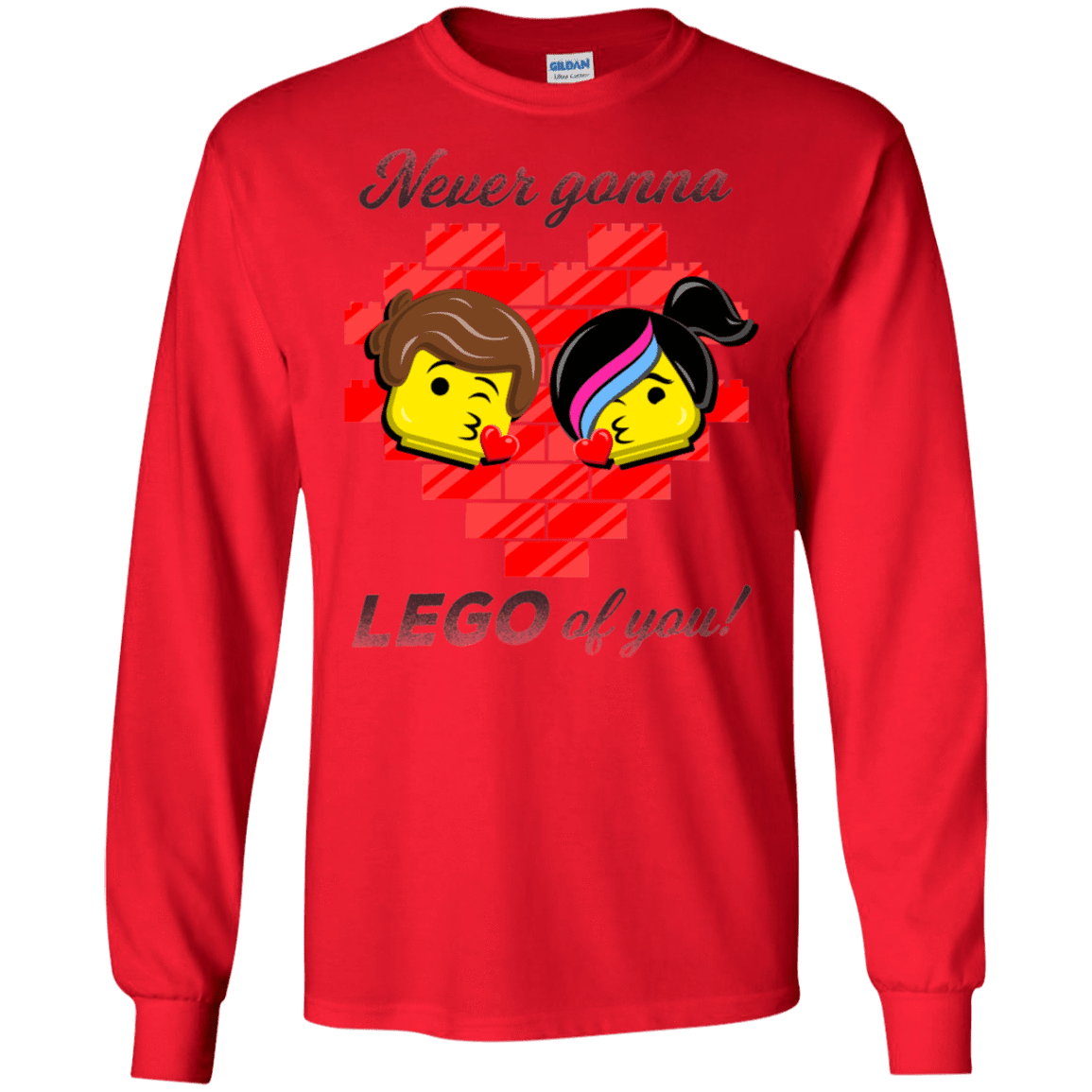 T-Shirts Red / S Never LEGO of You Men's Long Sleeve T-Shirt