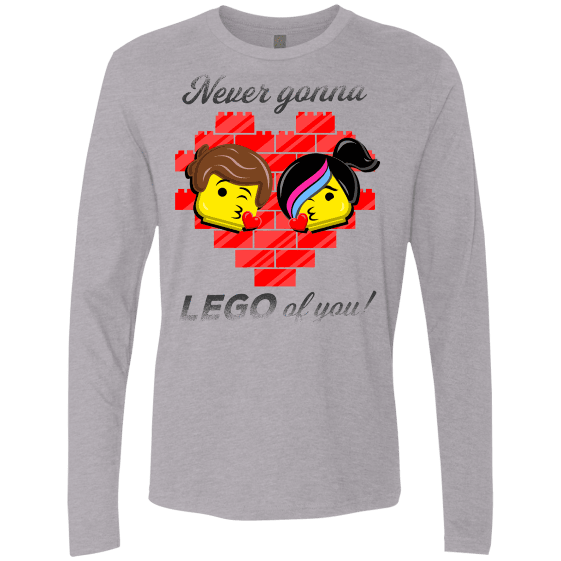 T-Shirts Heather Grey / S Never LEGO of You Men's Premium Long Sleeve