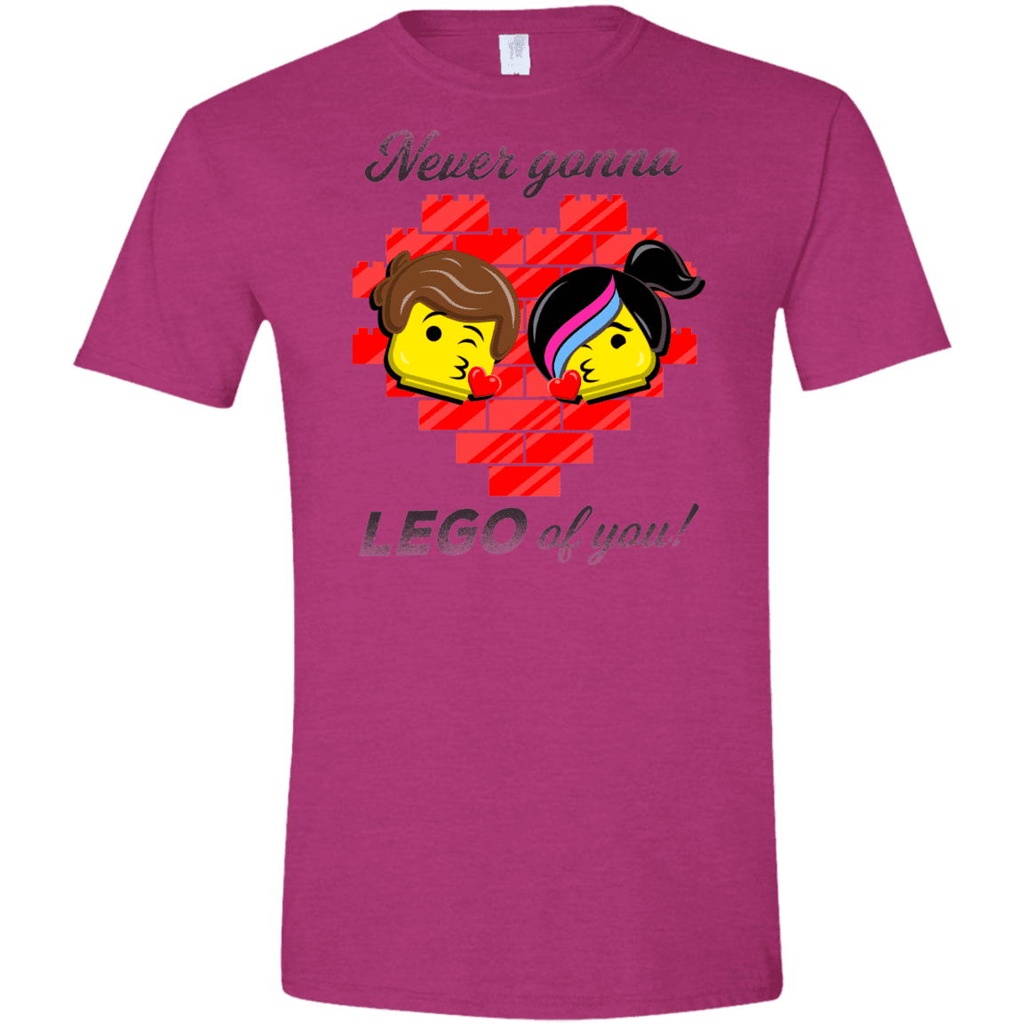 T-Shirts Antique Heliconia / S Never LEGO of You Men's Semi-Fitted Softstyle