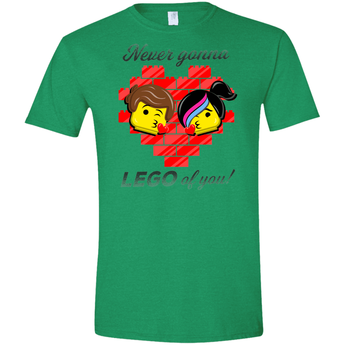 T-Shirts Heather Irish Green / M Never LEGO of You Men's Semi-Fitted Softstyle