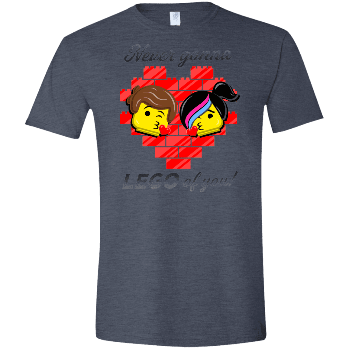 T-Shirts Heather Navy / S Never LEGO of You Men's Semi-Fitted Softstyle