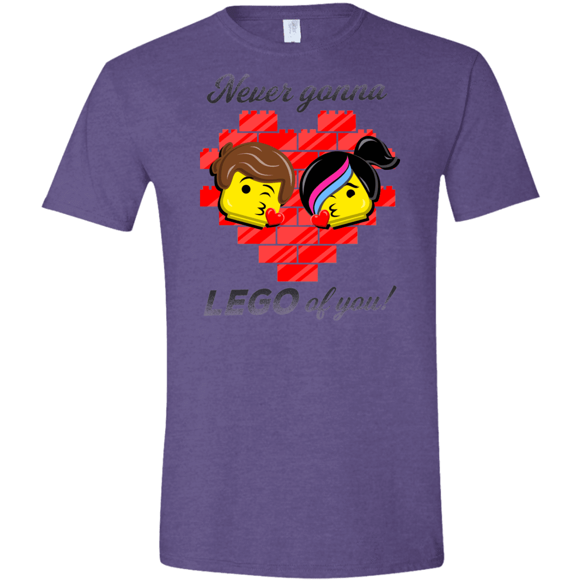 T-Shirts Heather Purple / S Never LEGO of You Men's Semi-Fitted Softstyle