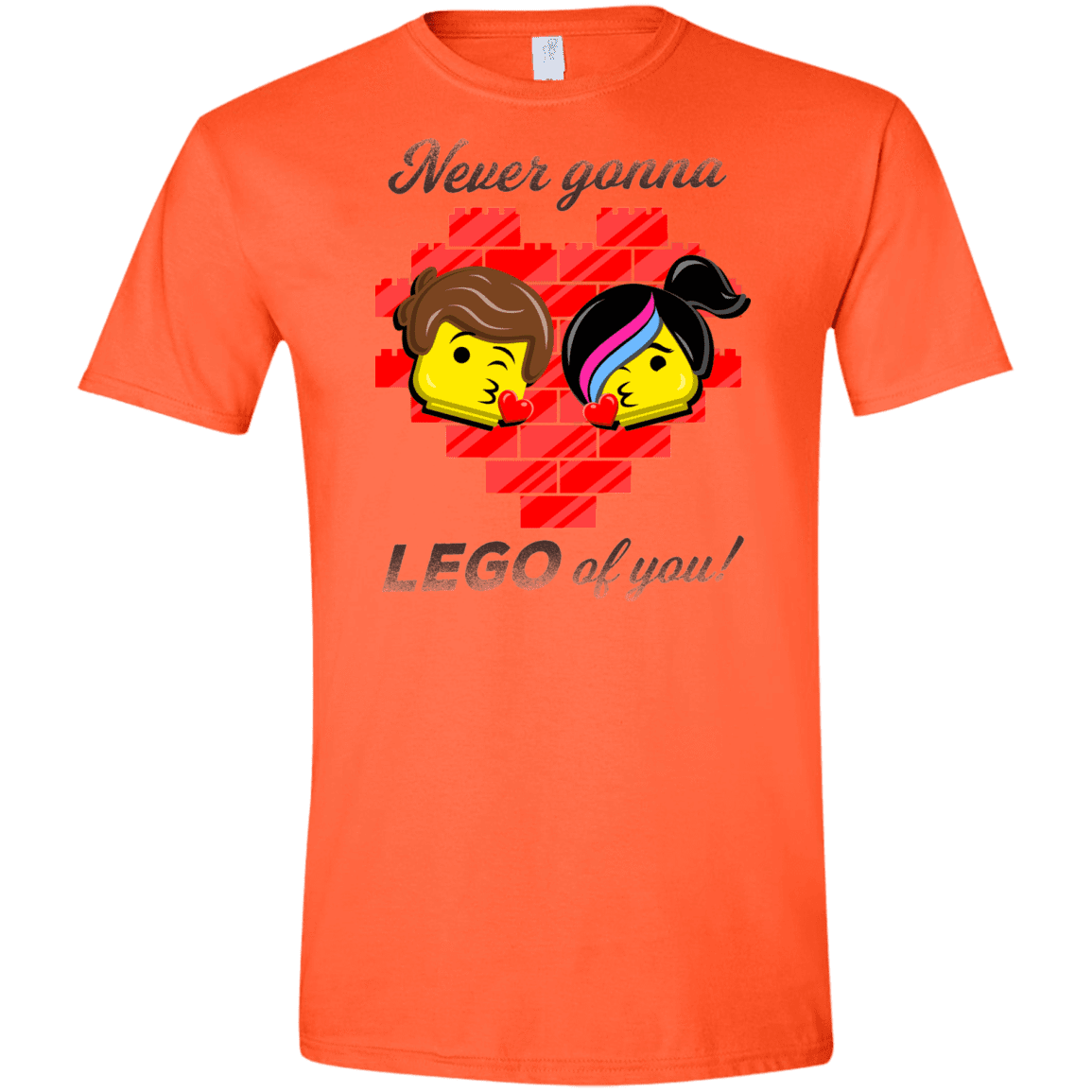 T-Shirts Orange / S Never LEGO of You Men's Semi-Fitted Softstyle