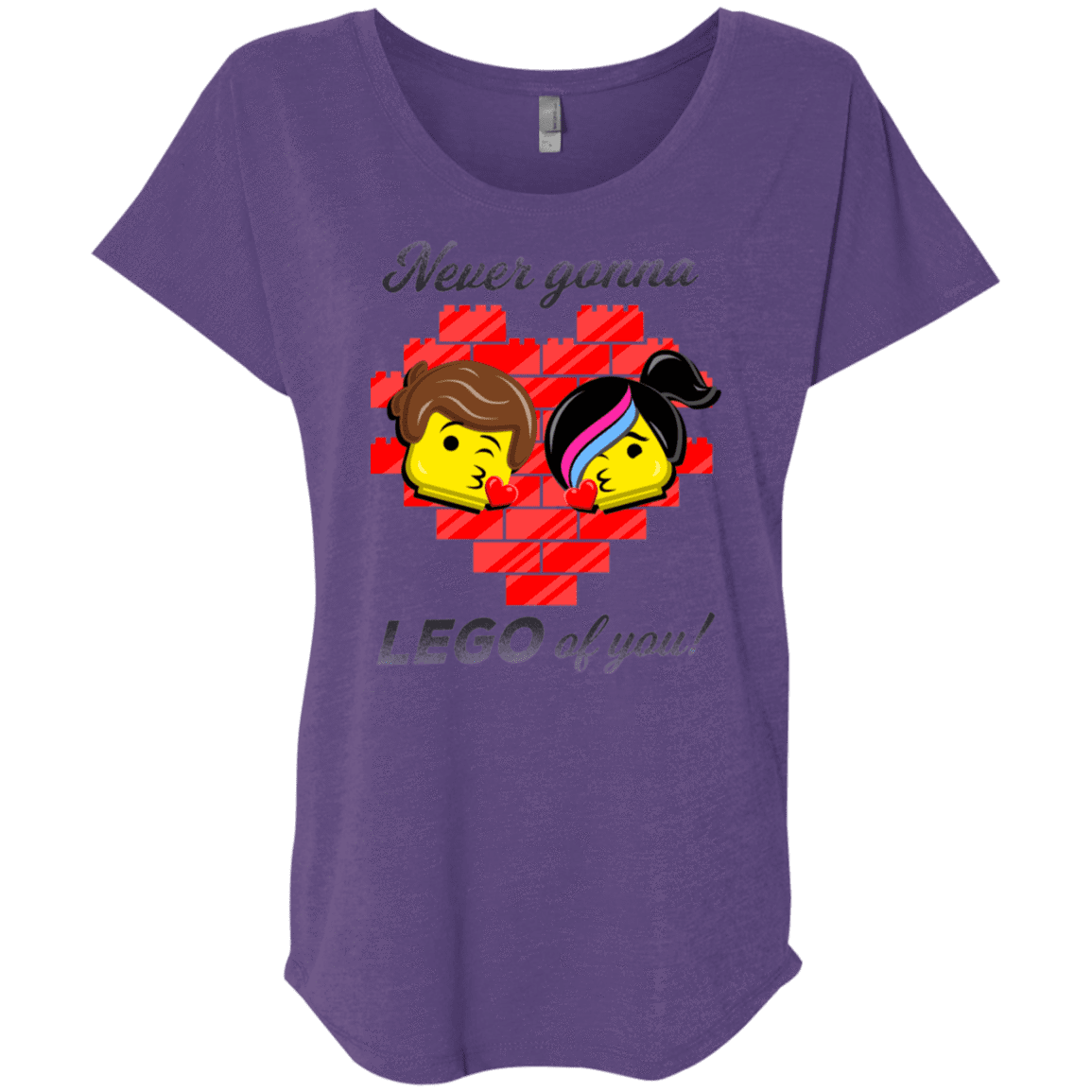 T-Shirts Purple Rush / X-Small Never LEGO of You Triblend Dolman Sleeve