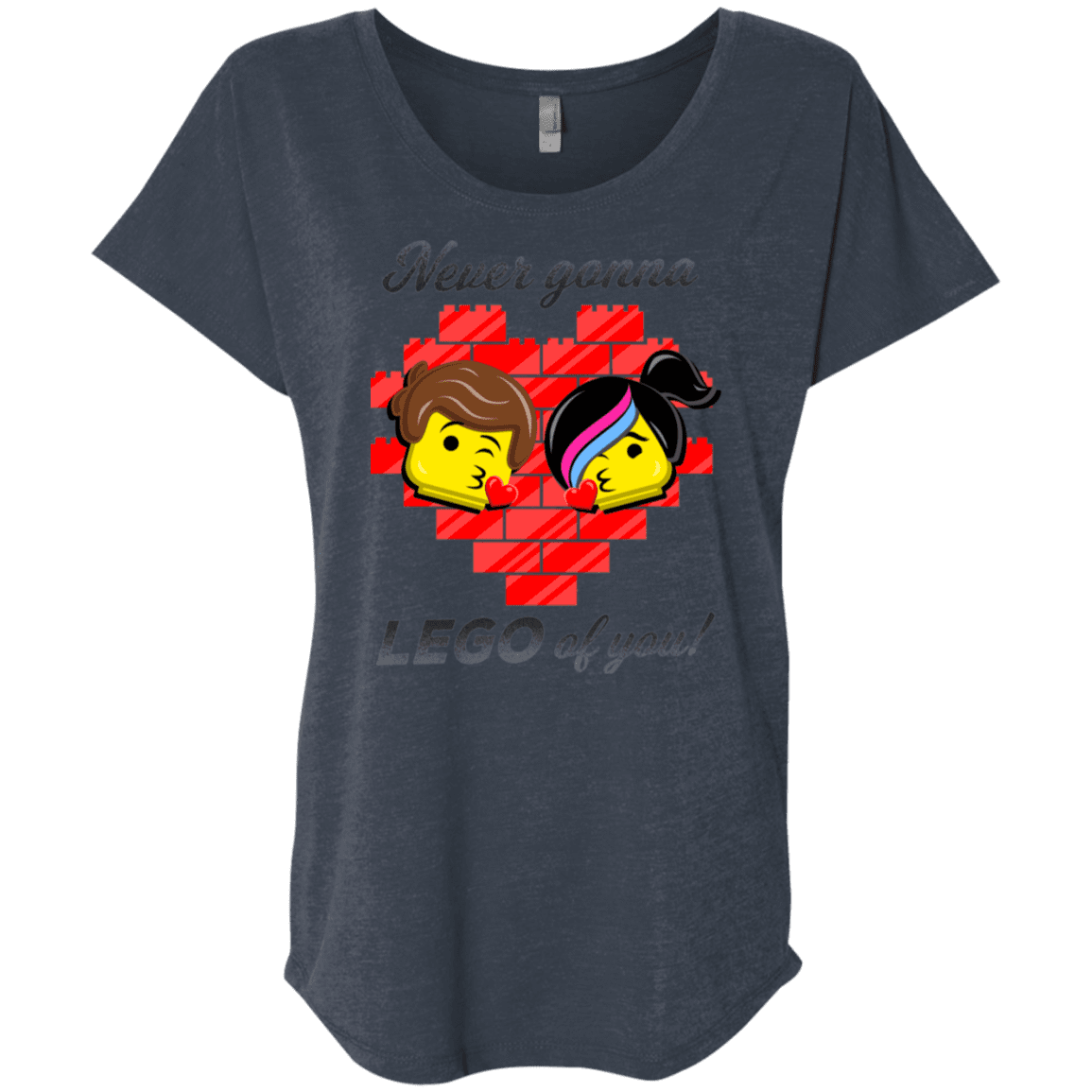 T-Shirts Vintage Navy / X-Small Never LEGO of You Triblend Dolman Sleeve