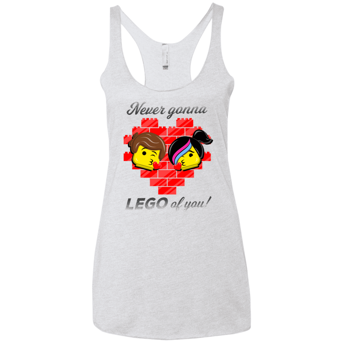 T-Shirts Heather White / X-Small Never LEGO of You Women's Triblend Racerback Tank