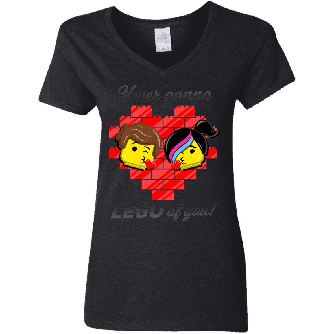 T-Shirts Black / S Never LEGO of You Women's V-Neck T-Shirt