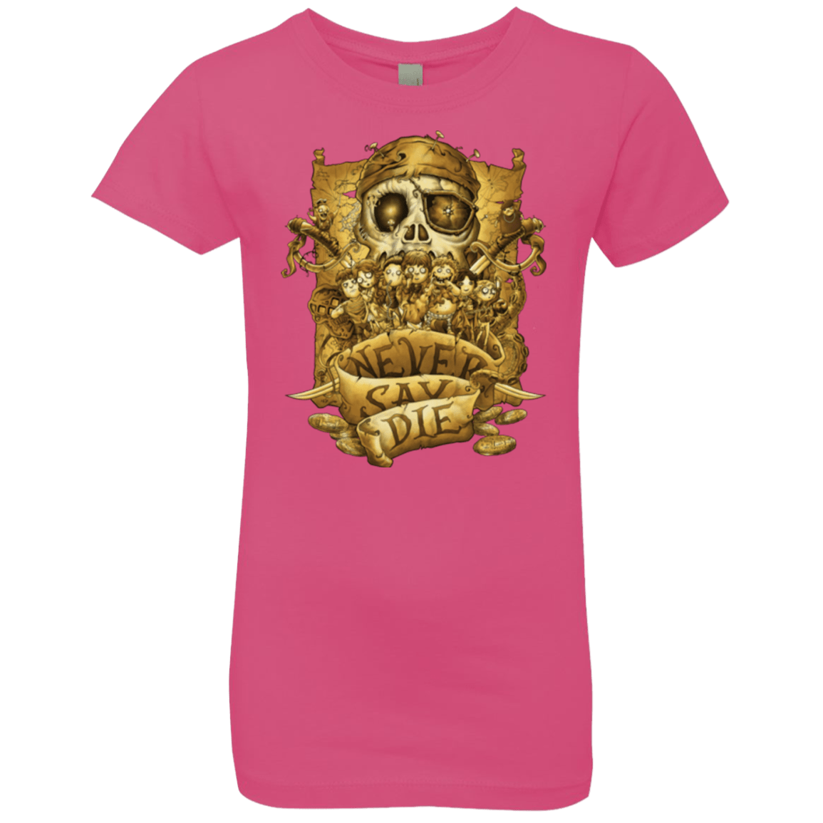 T-Shirts Hot Pink / YXS Never Say Die Girls Premium T-Shirt