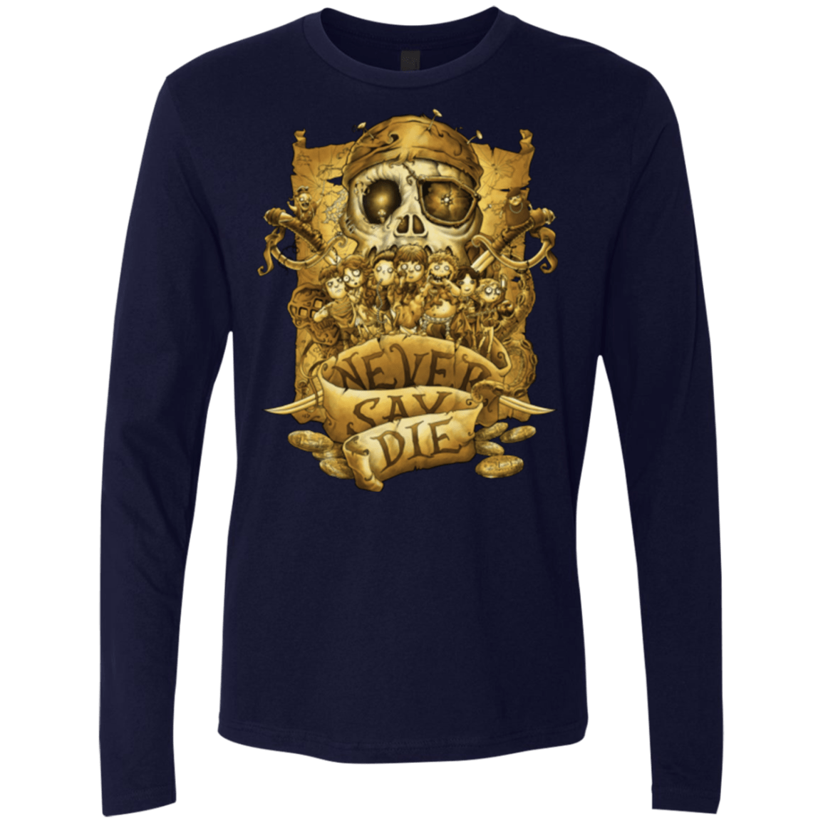 T-Shirts Midnight Navy / Small Never Say Die Men's Premium Long Sleeve