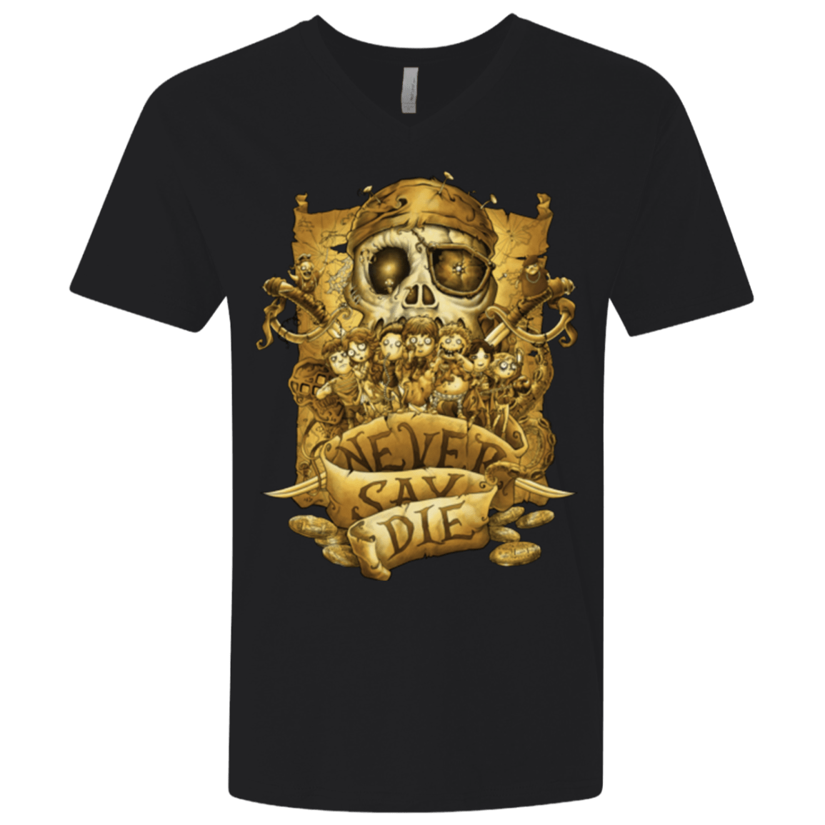 T-Shirts Black / X-Small Never Say Die Men's Premium V-Neck