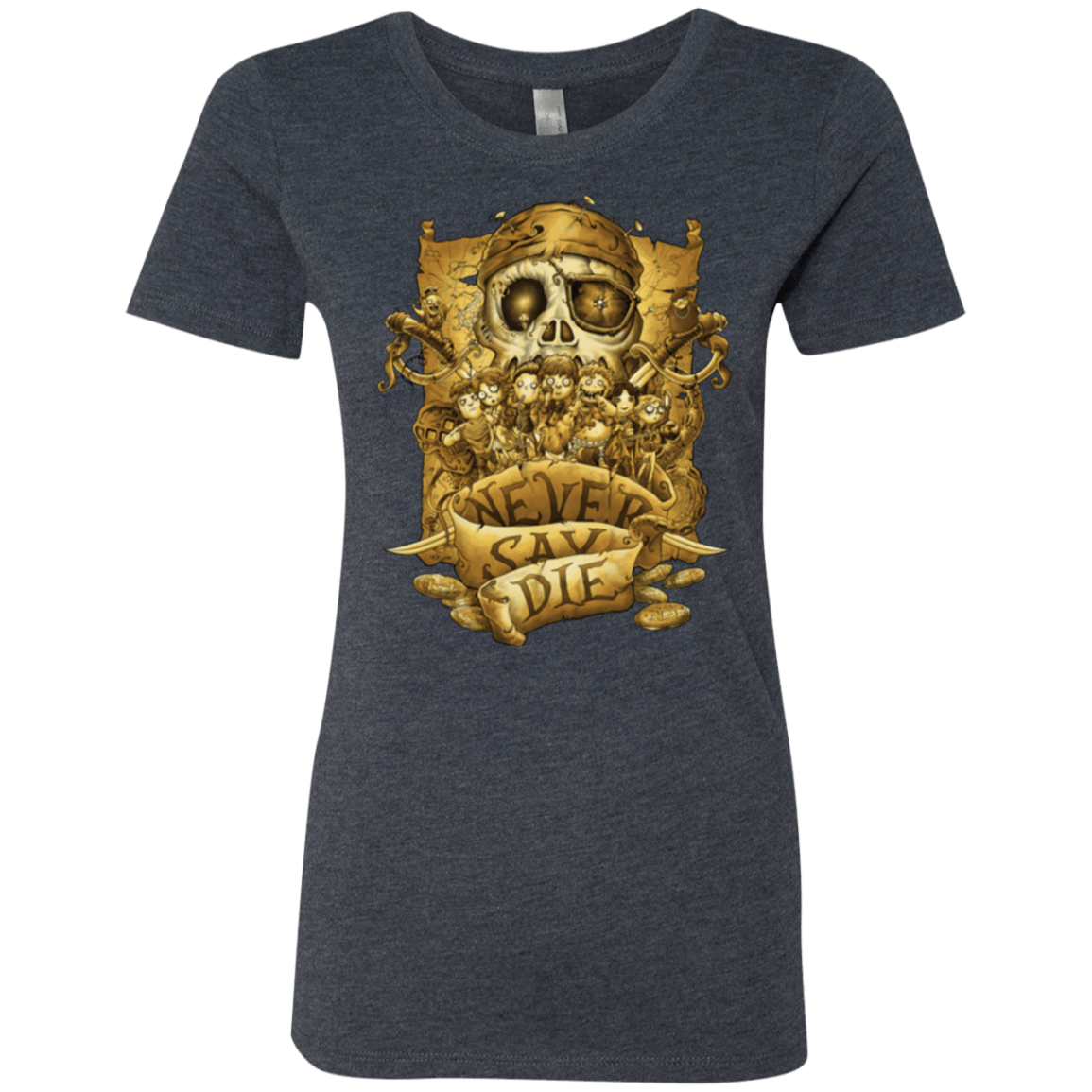 T-Shirts Vintage Navy / Small Never Say Die Women's Triblend T-Shirt