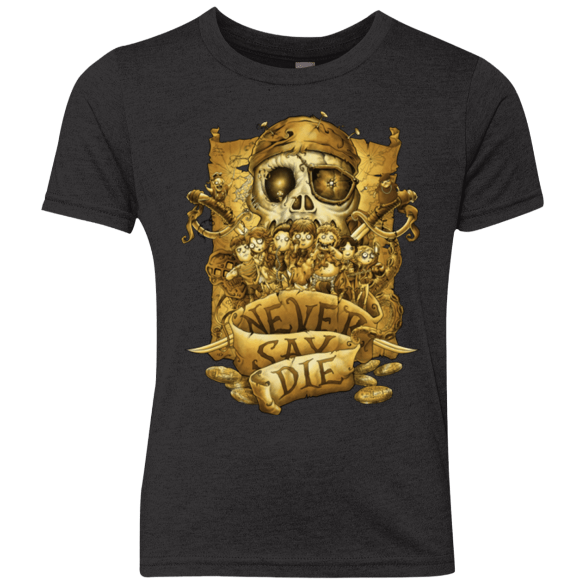 T-Shirts Vintage Black / YXS Never Say Die Youth Triblend T-Shirt