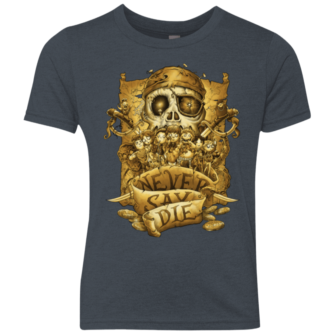 T-Shirts Vintage Navy / YXS Never Say Die Youth Triblend T-Shirt