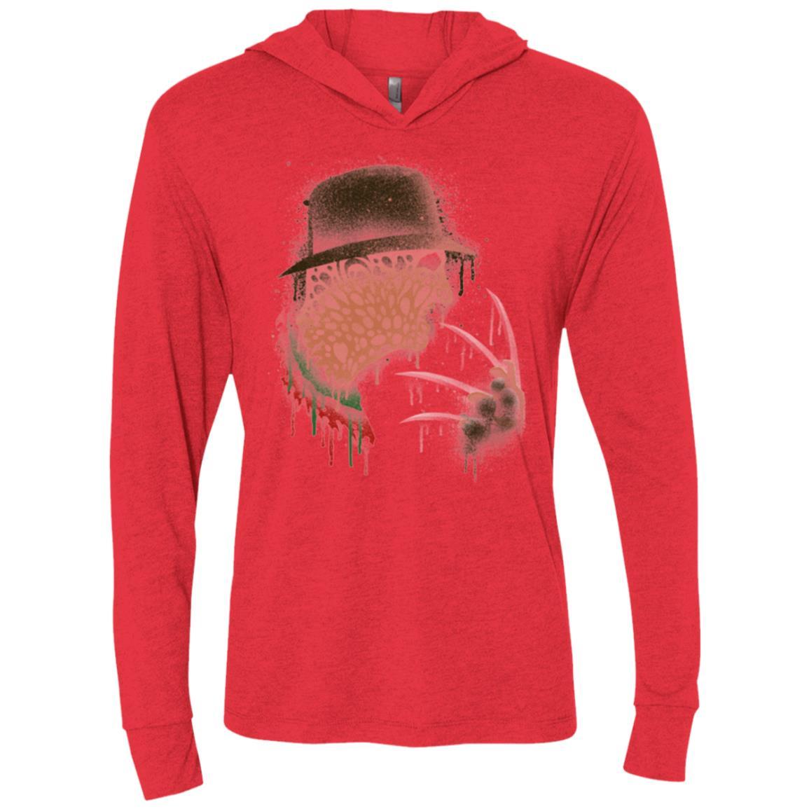 T-Shirts Vintage Red / X-Small Never Sleep Again Triblend Long Sleeve Hoodie Tee