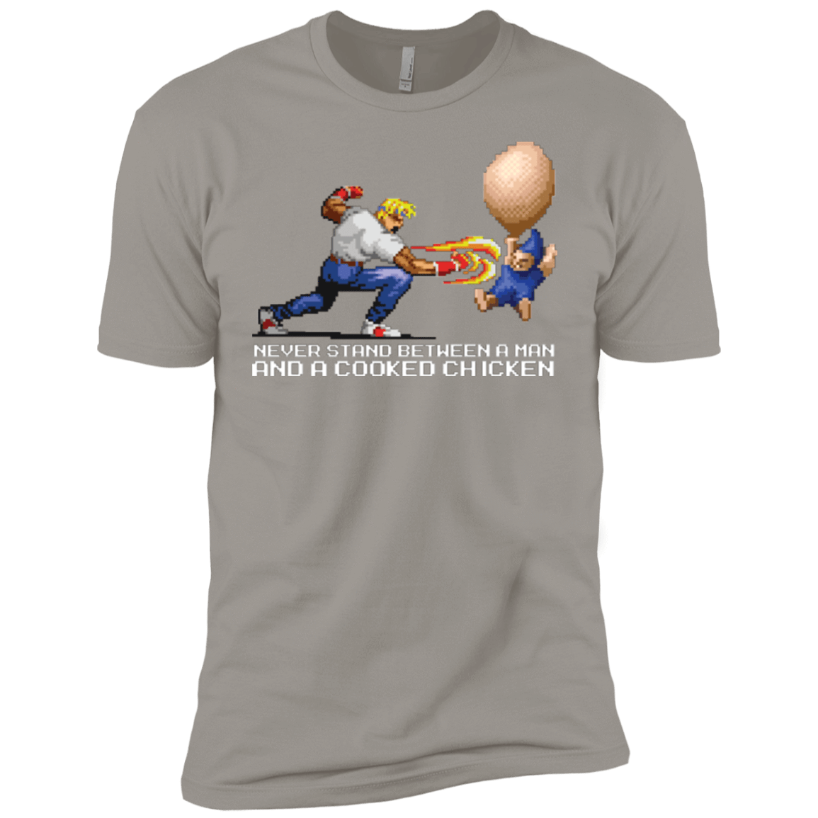 T-Shirts Light Grey / YXS Never Stand Between A Man And A Cooked Chicken Boys Premium T-Shirt
