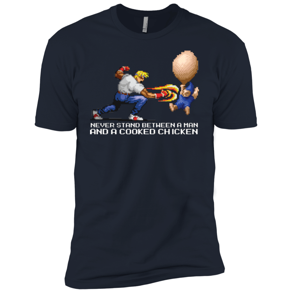 T-Shirts Midnight Navy / YXS Never Stand Between A Man And A Cooked Chicken Boys Premium T-Shirt