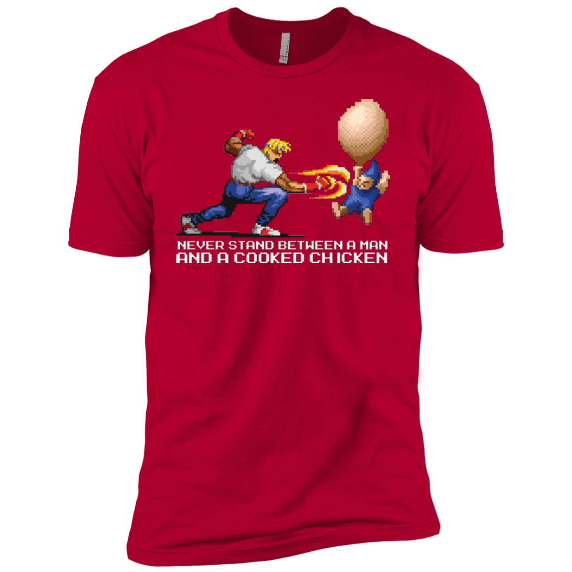 T-Shirts Red / YXS Never Stand Between A Man And A Cooked Chicken Boys Premium T-Shirt