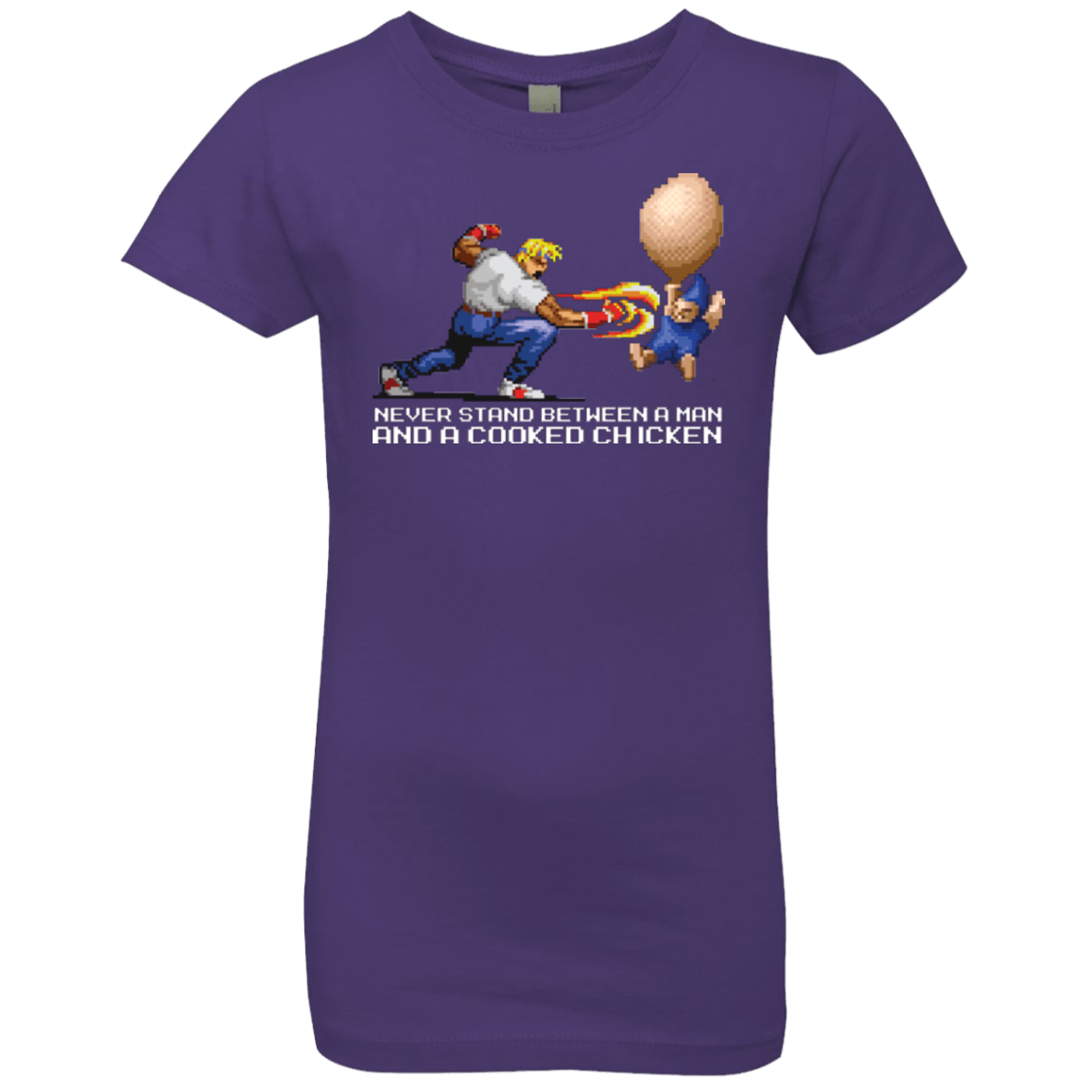 T-Shirts Purple Rush / YXS Never Stand Between A Man And A Cooked Chicken Girls Premium T-Shirt