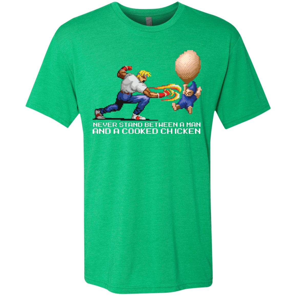 T-Shirts Envy / Small Never Stand Between A Man And A Cooked Chicken Men's Triblend T-Shirt