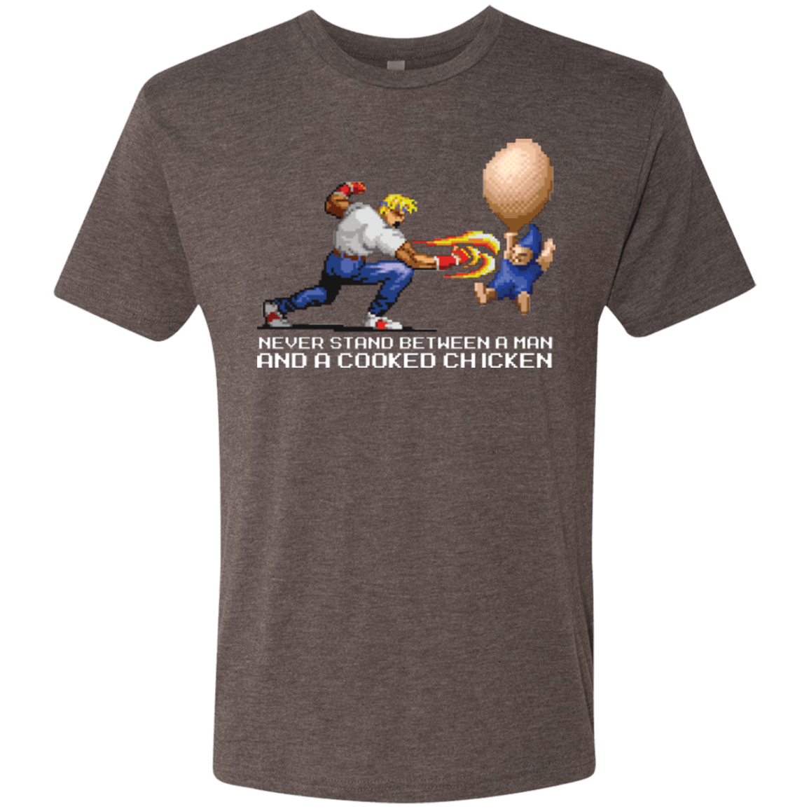 T-Shirts Macchiato / Small Never Stand Between A Man And A Cooked Chicken Men's Triblend T-Shirt